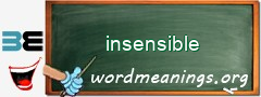 WordMeaning blackboard for insensible